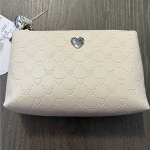 Cream Heart-Patterned Women's Bag